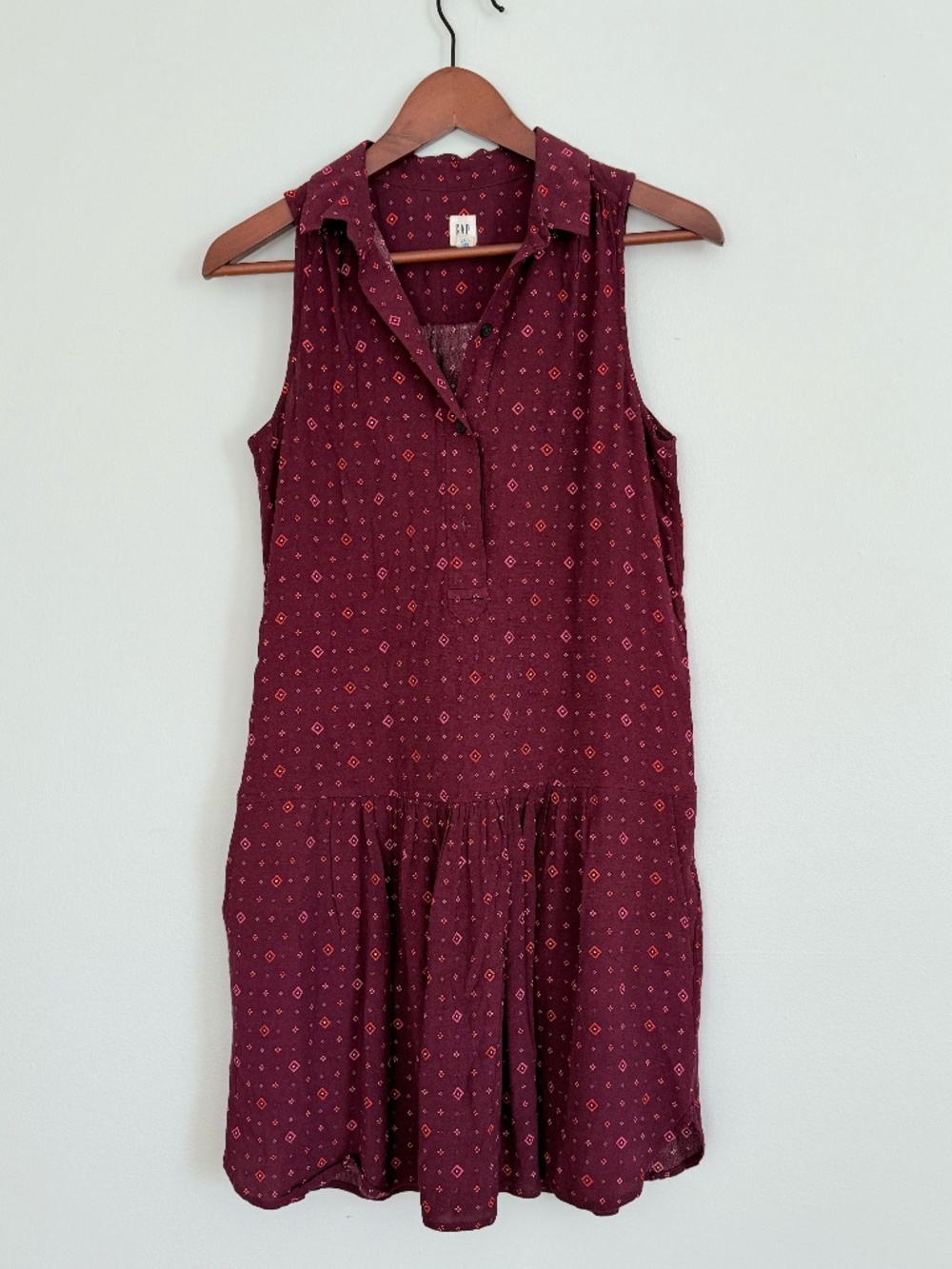 GAP Drop Waist Red Dress with Side Pockets | Size XS